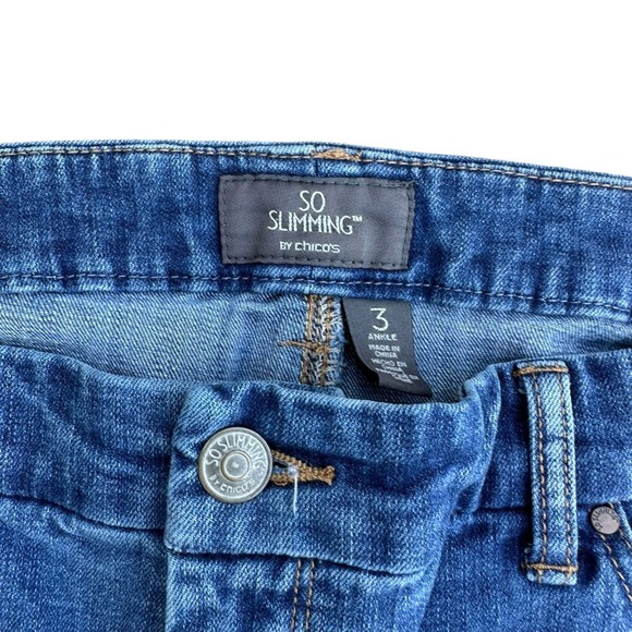 Chicos So Slimming Jeans Womens High Rise Ankle Stretch Pockets Denim 16 - Picture 3 of 14